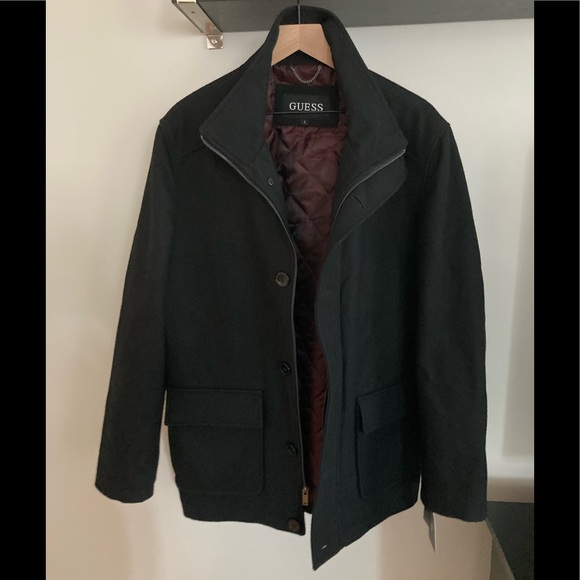 Guess Other - Guess Men’s Black Wool Coat